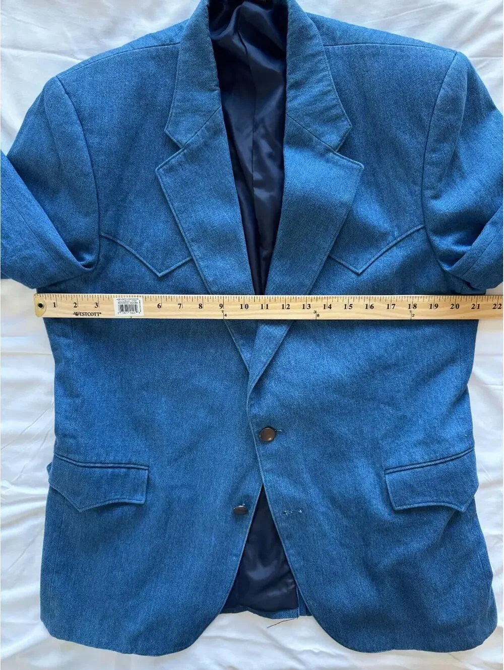Vintage Circle S Dallas Texas Denim Western Blazer Jacket Men’s 42R Blue‎ Cowboy